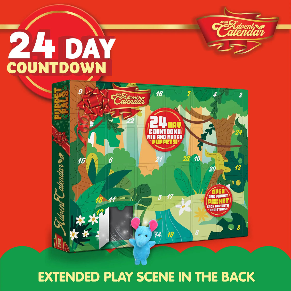 24-Piece Finger Puppet Advent Calendar
