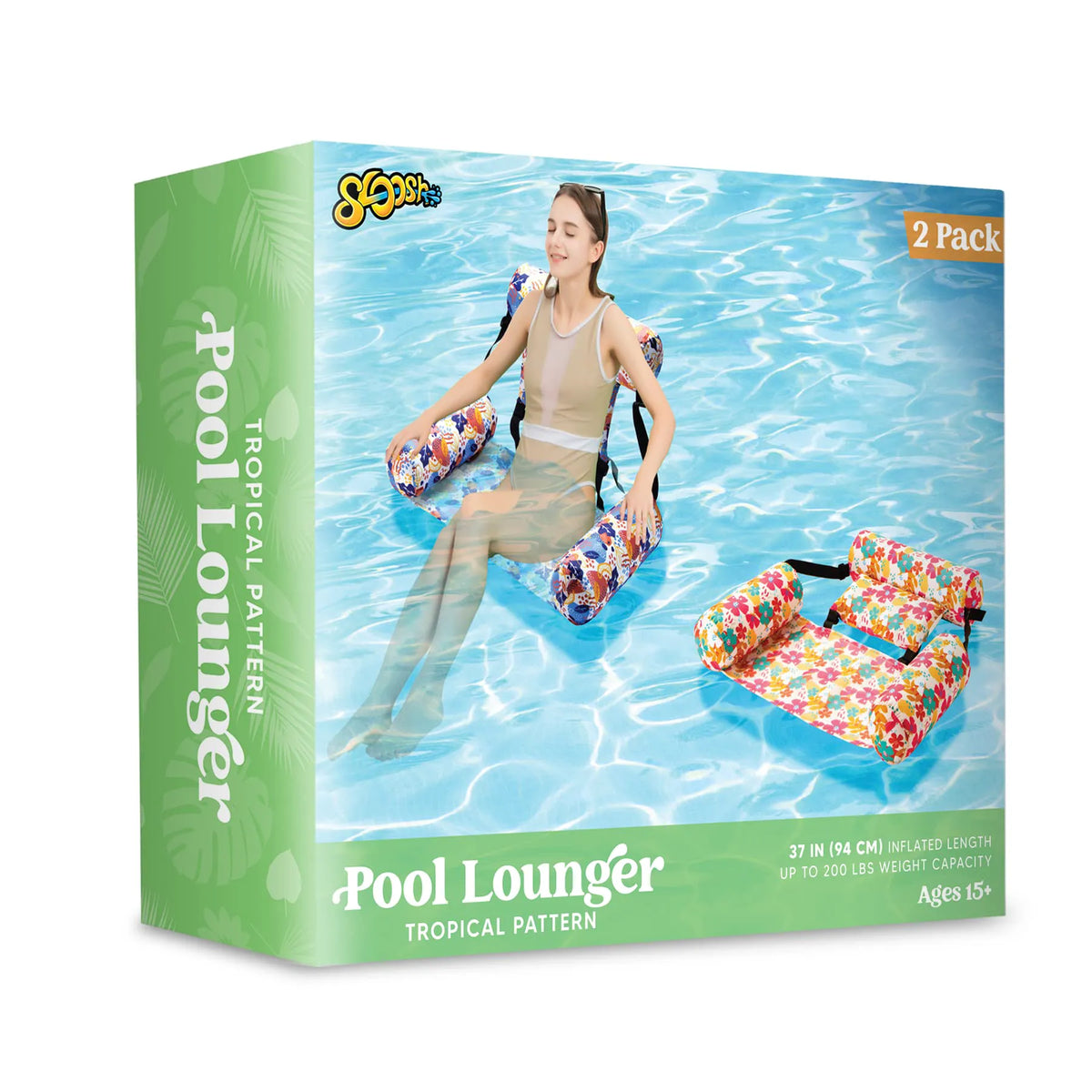 SLOOSH Flower Pattern Water Floating Chair (2-Pack)
