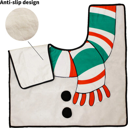 10 Pcs Santa and Snowman Bathroom Decor Set