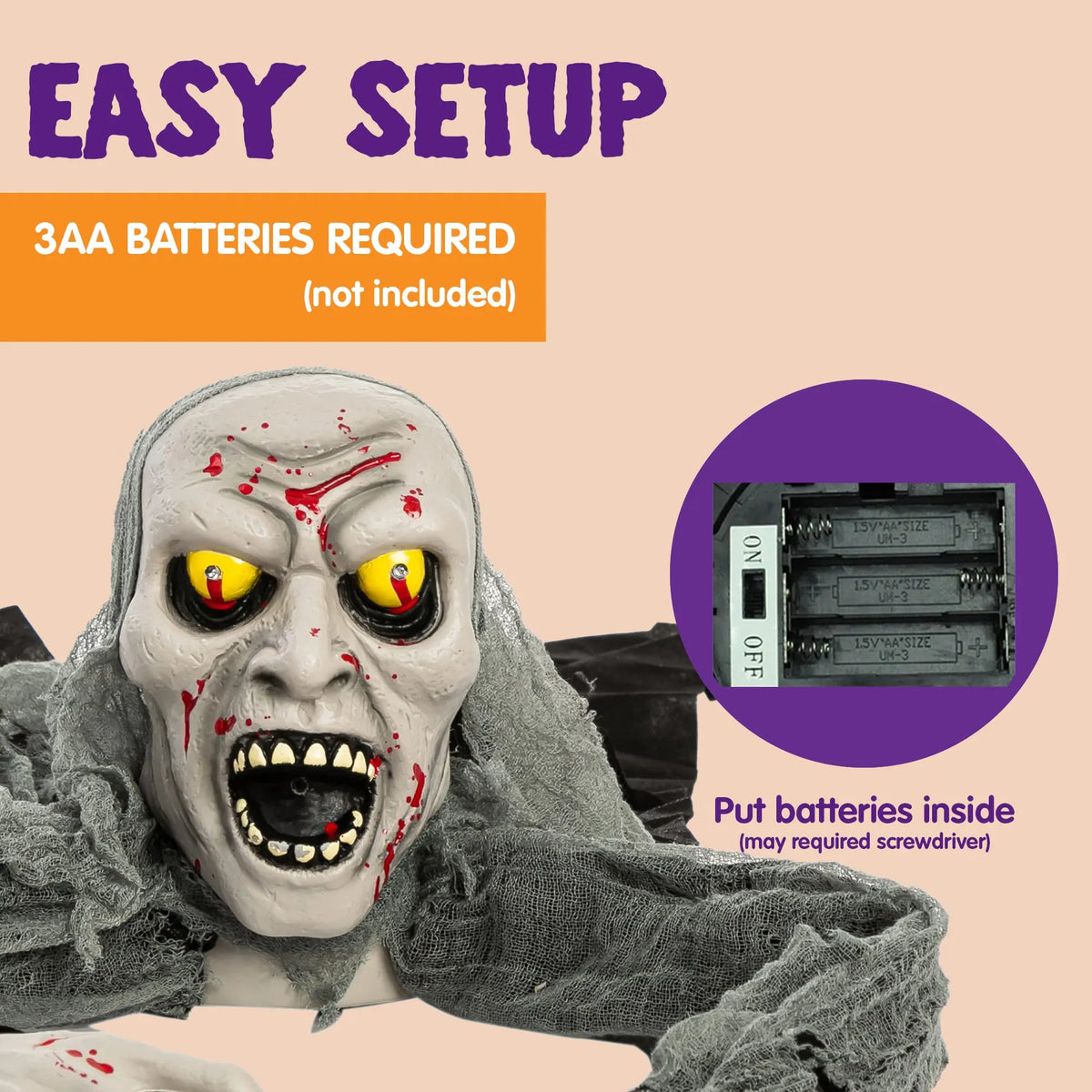 Halloween Animated Light-Up Zombie Groundbreaker