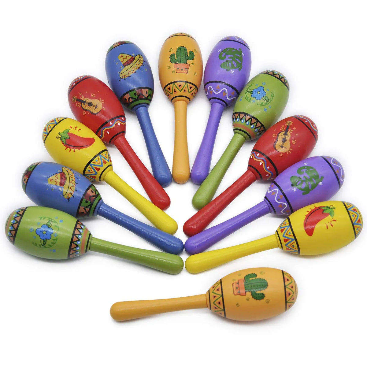 Mini Wooden Maracas (12-Pack)