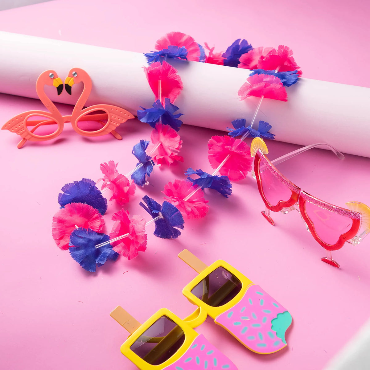 Luau Leis with Glasses, 24 Pack