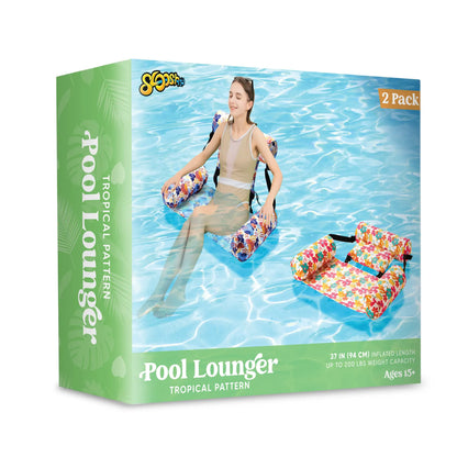SLOOSH Flower Pattern Water Floating Chair (2-Pack)