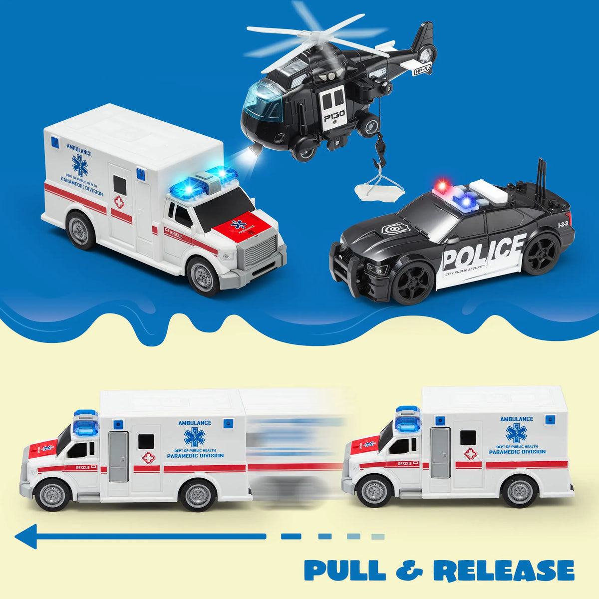 City Hero Police Vehicle Toy Set (3-Pack)
