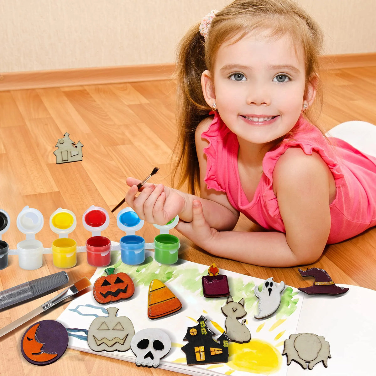 12 Pcs Halloween Wooden Magnets