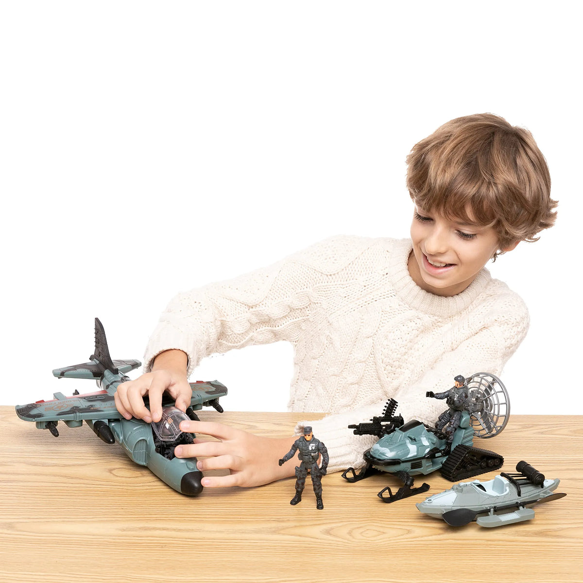 Camouflage Military Toy Set for Land and Air