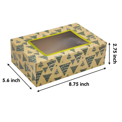 Christmas Foil Cookie Kraft Pattern Gift Box (24 Pcs)