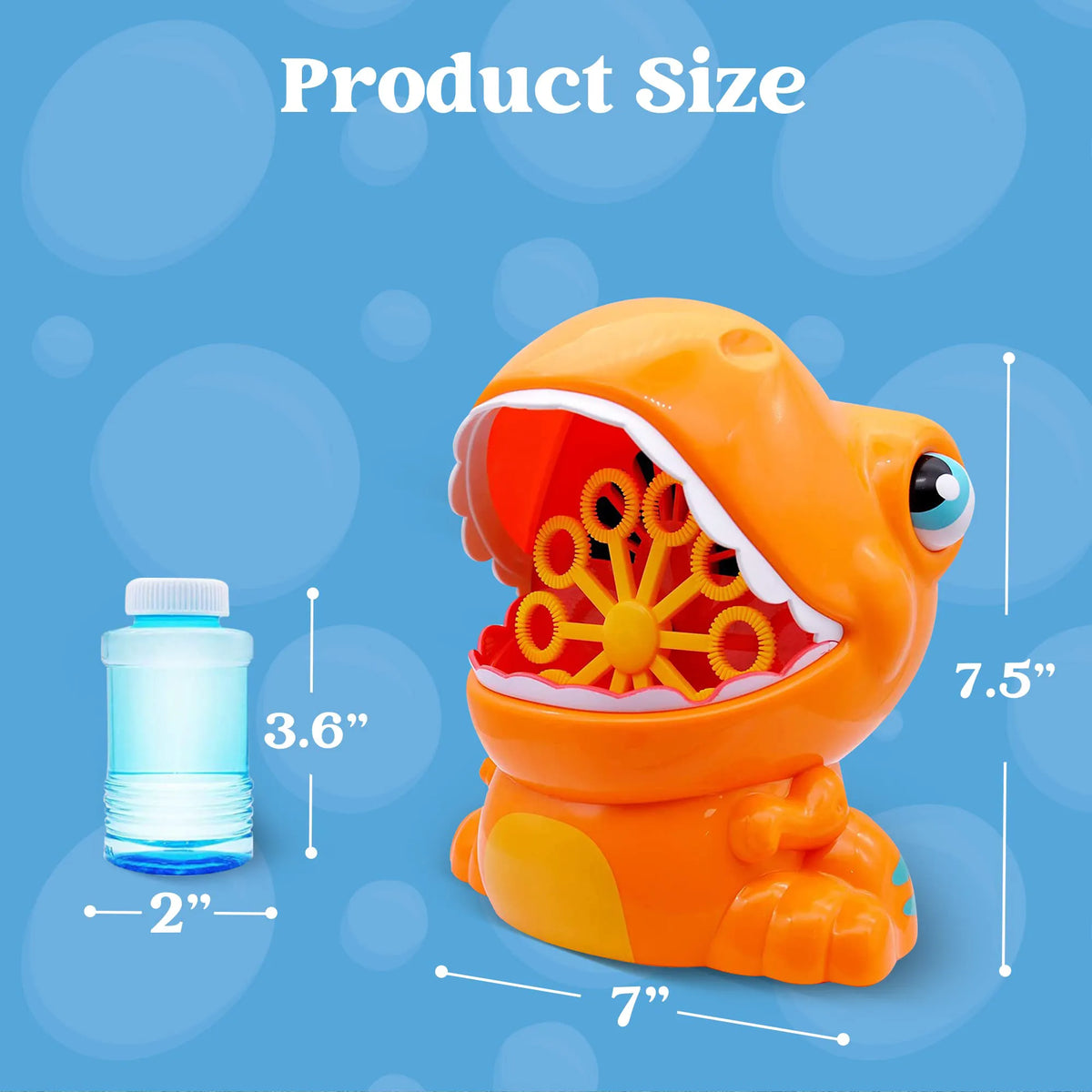 SLOOSH Orange Dinosaur Bubble Machine