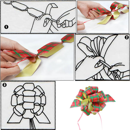 4.7-Inch Christmas Bows for Gift Wrapping, 24 Pack