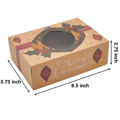 Kraft Christmas Cookie Boxes with Window, 24 Count