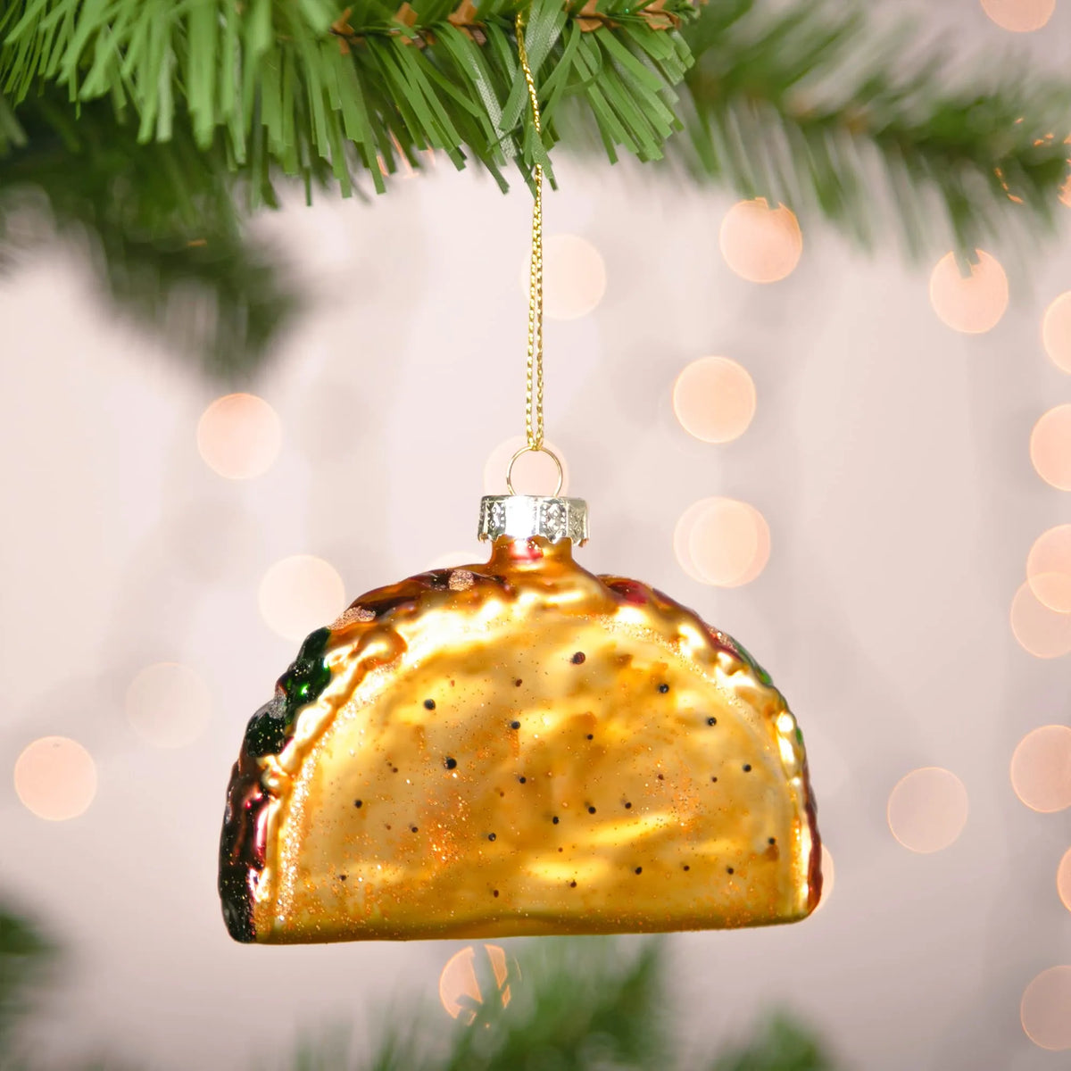 Christmas Glass Blown Ornament: Taco and Burrito Set