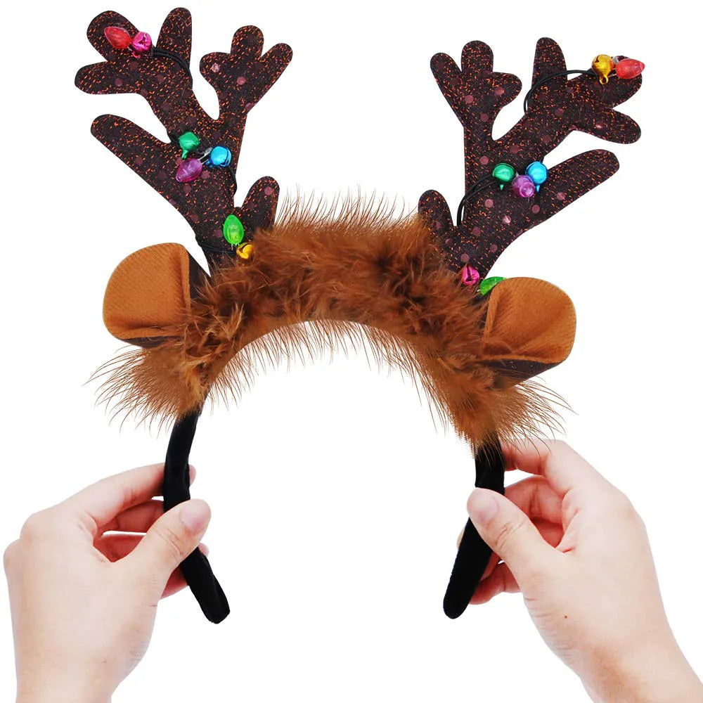Christmas Light-Up Reindeer Headband (4 Pack)