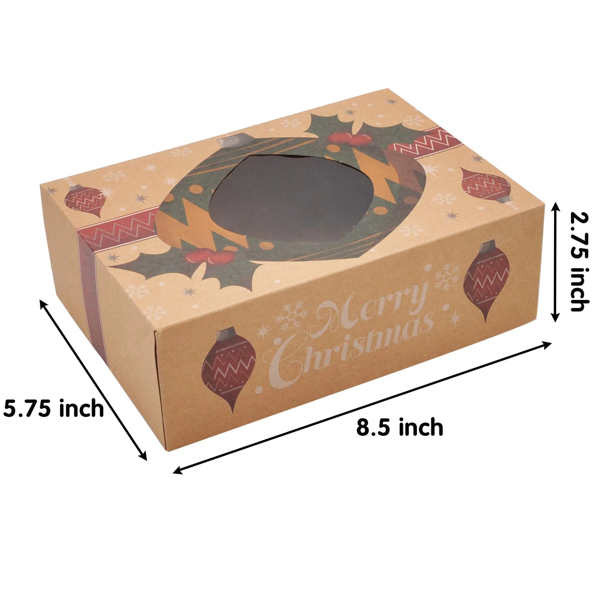 Kraft Christmas Cookie Boxes with Window, 24 Count