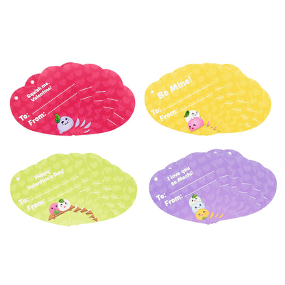 28-Piece Glow-in-the-Dark Mochi Squishy Toys Filled Hearts Set with Kids Valentine's Cards