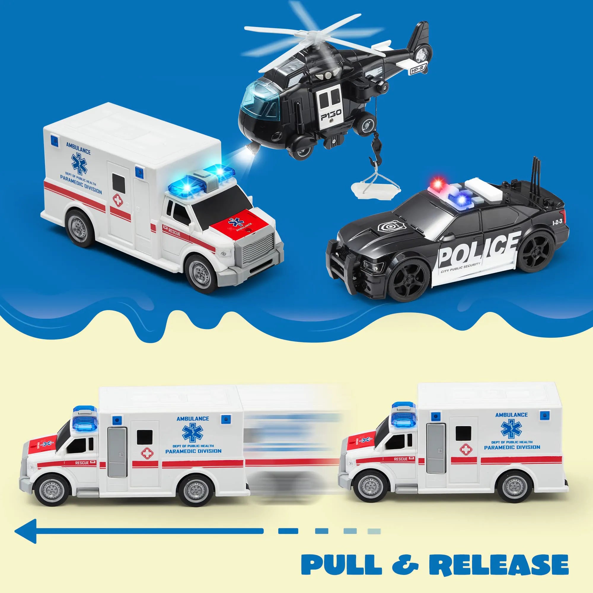 City Hero Police Vehicle Toy Set (3-Pack)