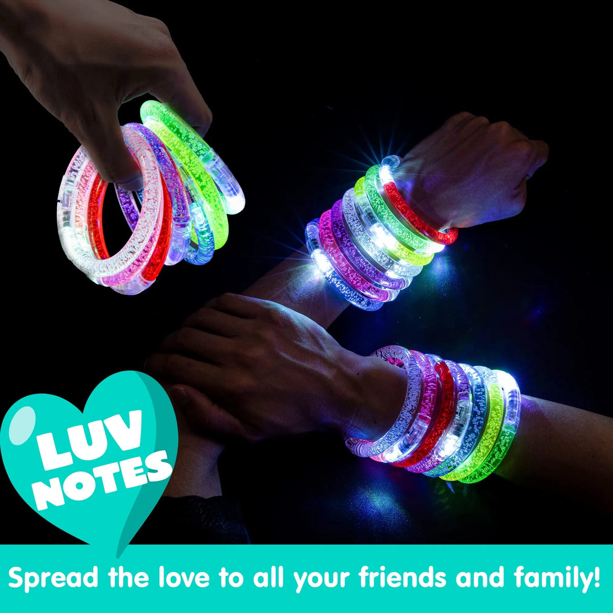 28 Glow Stick Bracelets with Valentine's Day Cards for Kids Party Favors