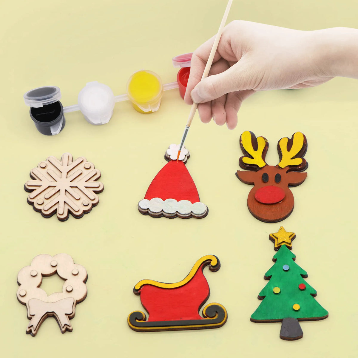 Christmas Wooden Magnet Painting Kit - Creative Arts & Crafts
