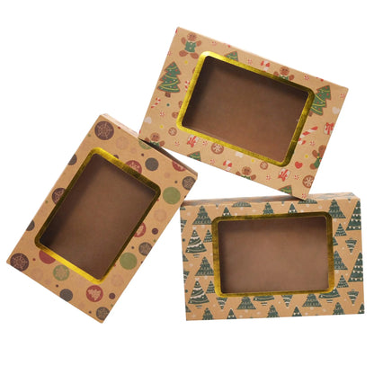 Christmas Foil Cookie Kraft Pattern Gift Box (24 Pcs)