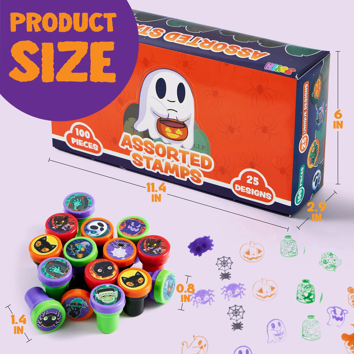 100-Pack Halloween Assorted Stampers