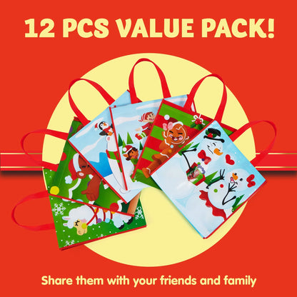 Tote Bags, 6 Designs, 12 Pieces