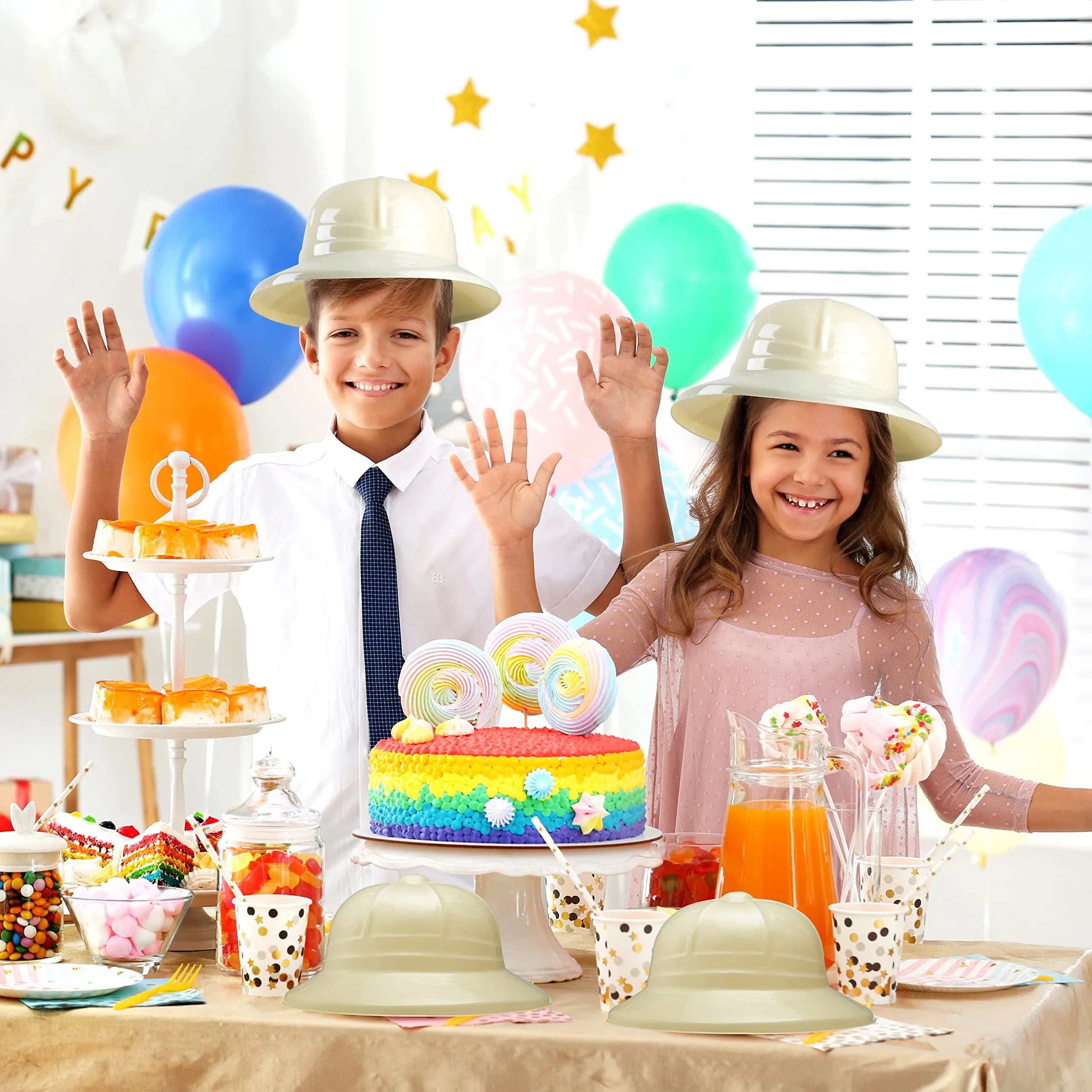 Jungle Animals Explorer Party Hats, 24 Pack