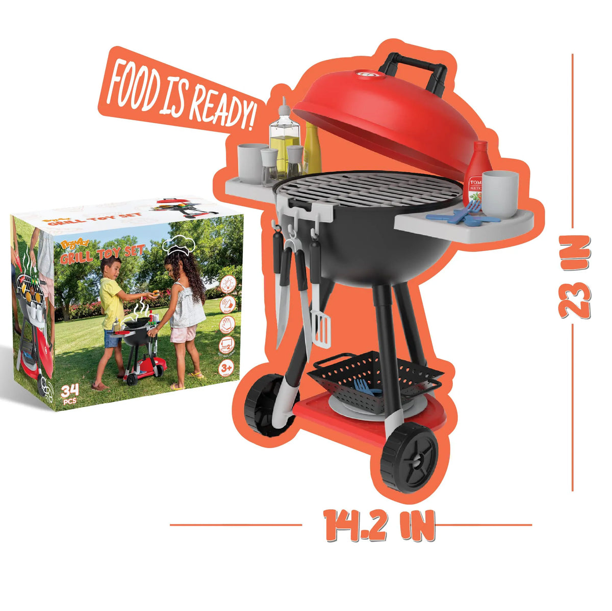 PLAY-ACT Toy BBQ Grill Set