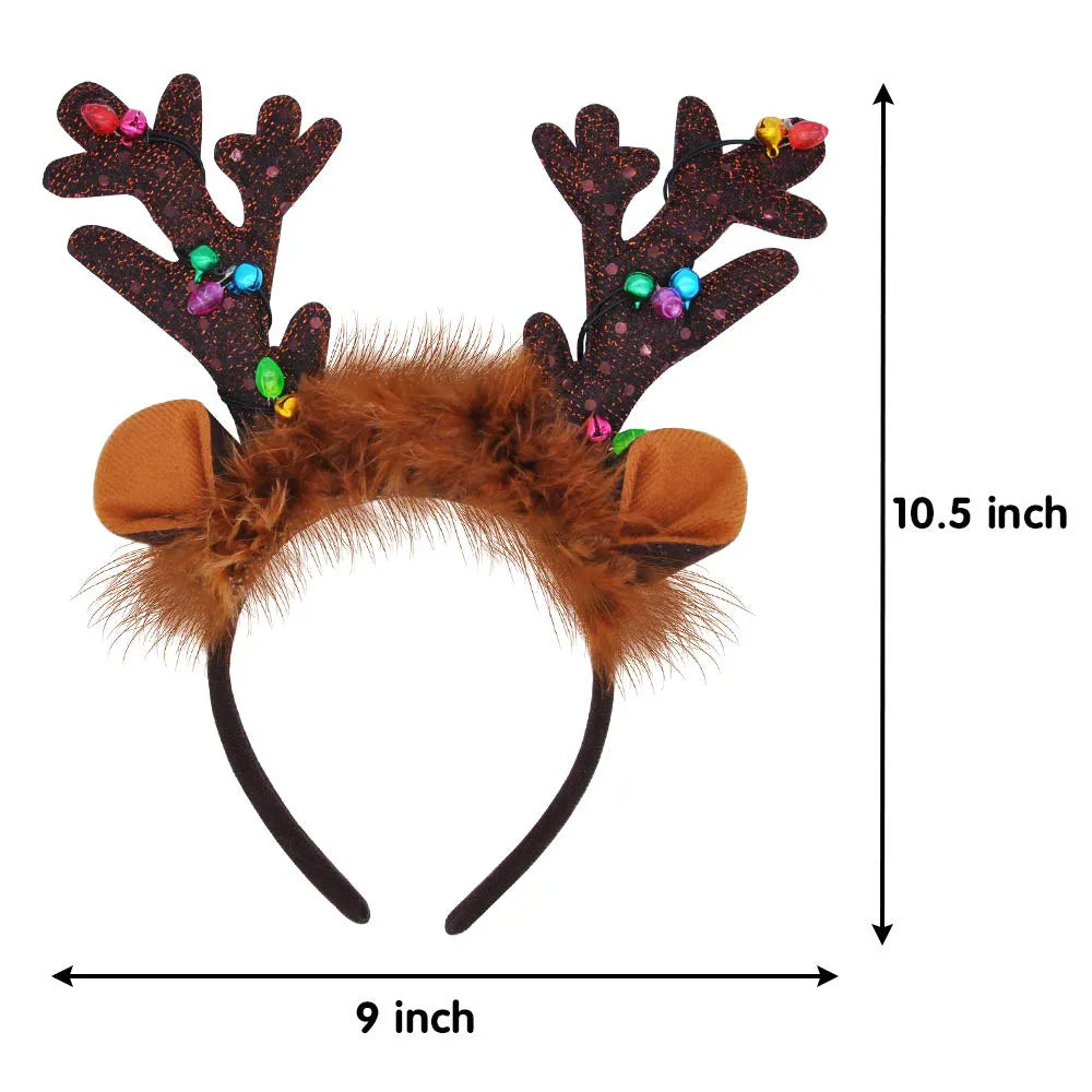 Christmas Light-Up Reindeer Headband (4 Pack)