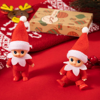 2 Red Tiny Christmas Dolls