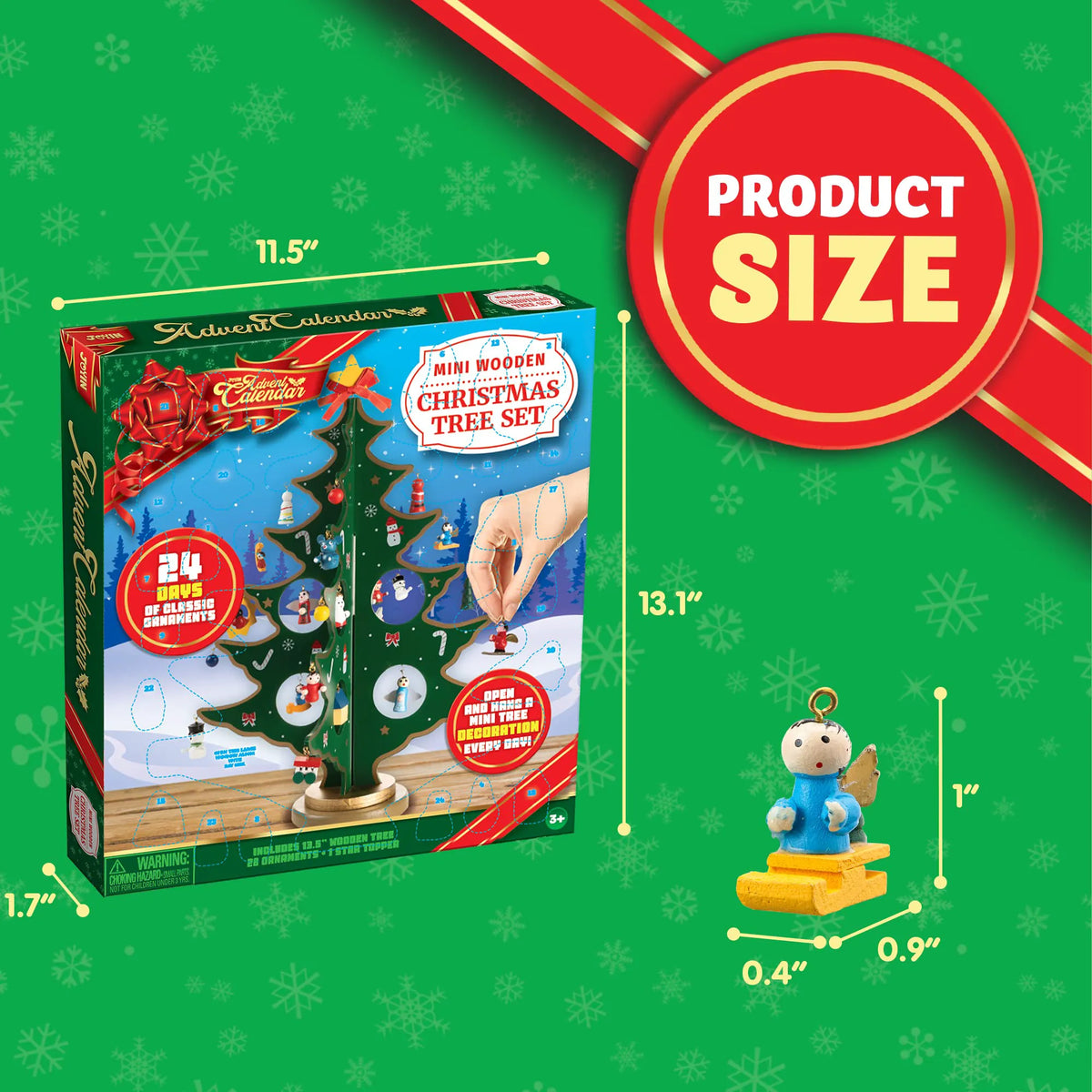 Wooden Tabletop Christmas Tree Advent Calendar