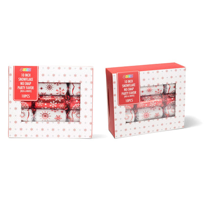 10in Christmas Party Favor - Red & White (No Snap)