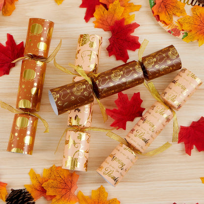 8-Piece Thanksgiving Cracker Set in Gold Theme