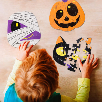 36-Piece Halloween Jigsaw Puzzle Set in Blind Boxes Featuring 6 Characters on Paper Board