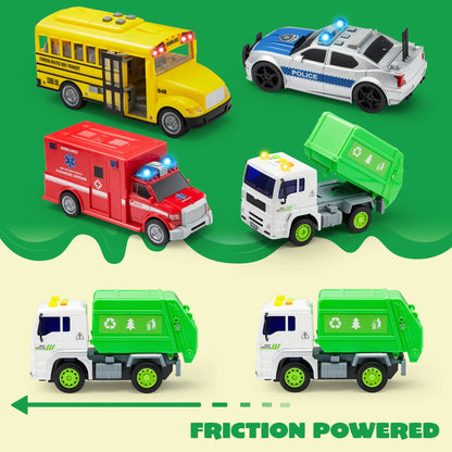 Friction Powered City Vehicle Toy Set