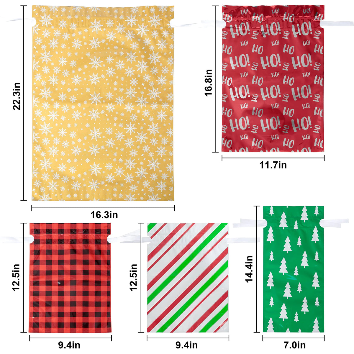 Christmas Drawstring Bags, 36 Pack
