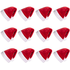 Premium Santa Hats for Christmas, 12-Pack