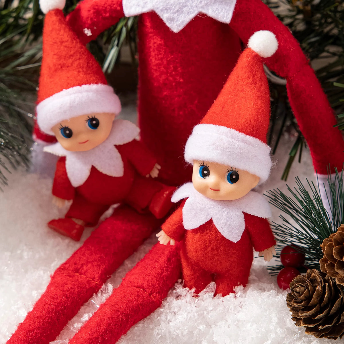 2 Red Tiny Christmas Dolls