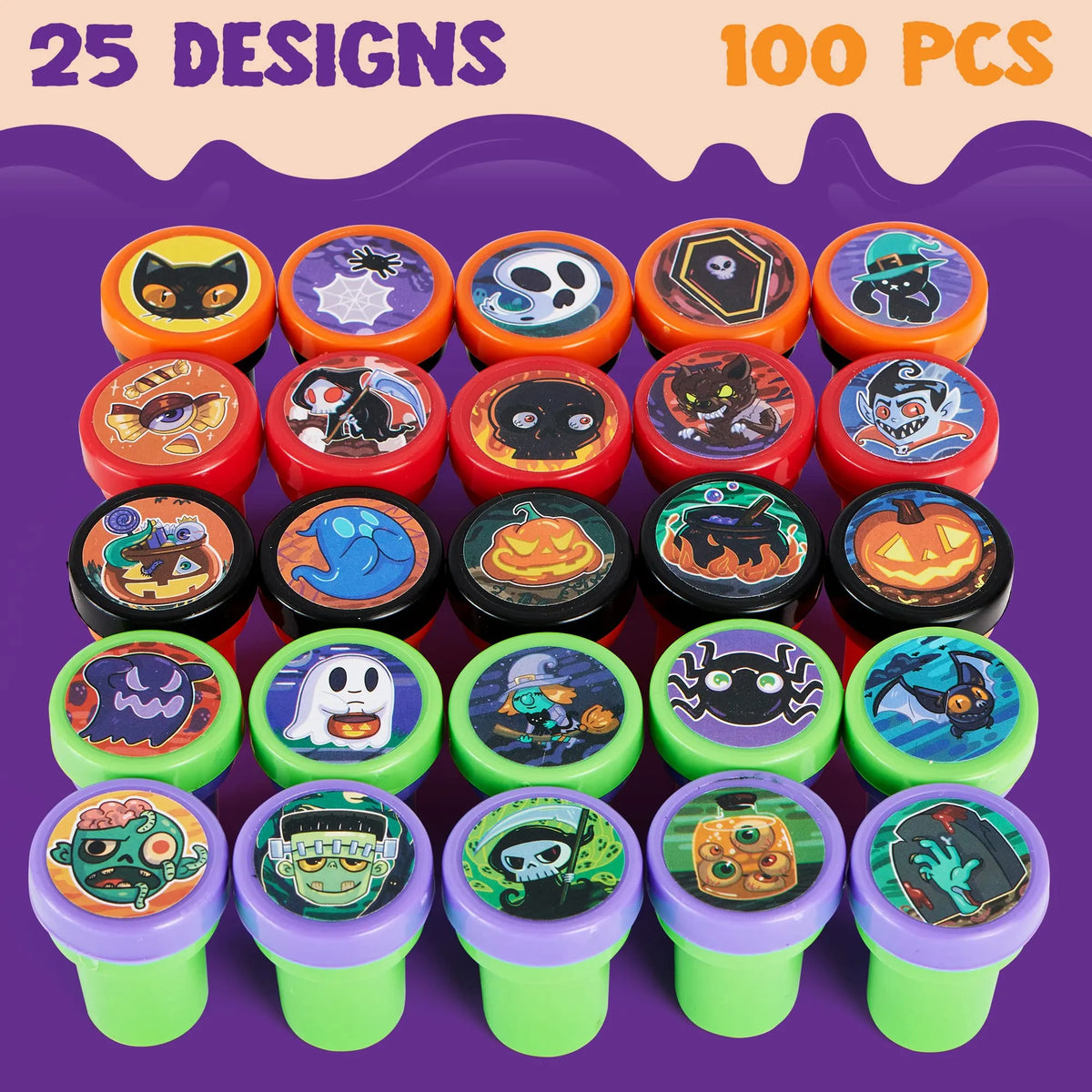 100-Pack Halloween Assorted Stampers