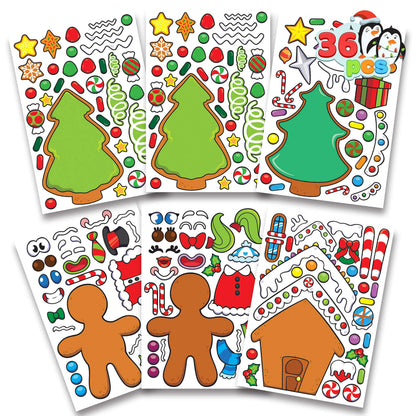 Make-a-Face Gingerbread Set with Trees, 36 Pieces