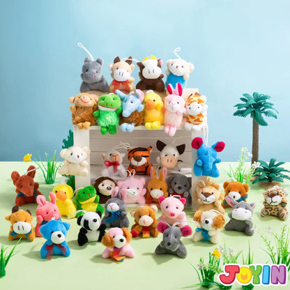 36-Piece Mini Plush Animal Toy Set (2.5-3 Inches, No Egg Shells)
