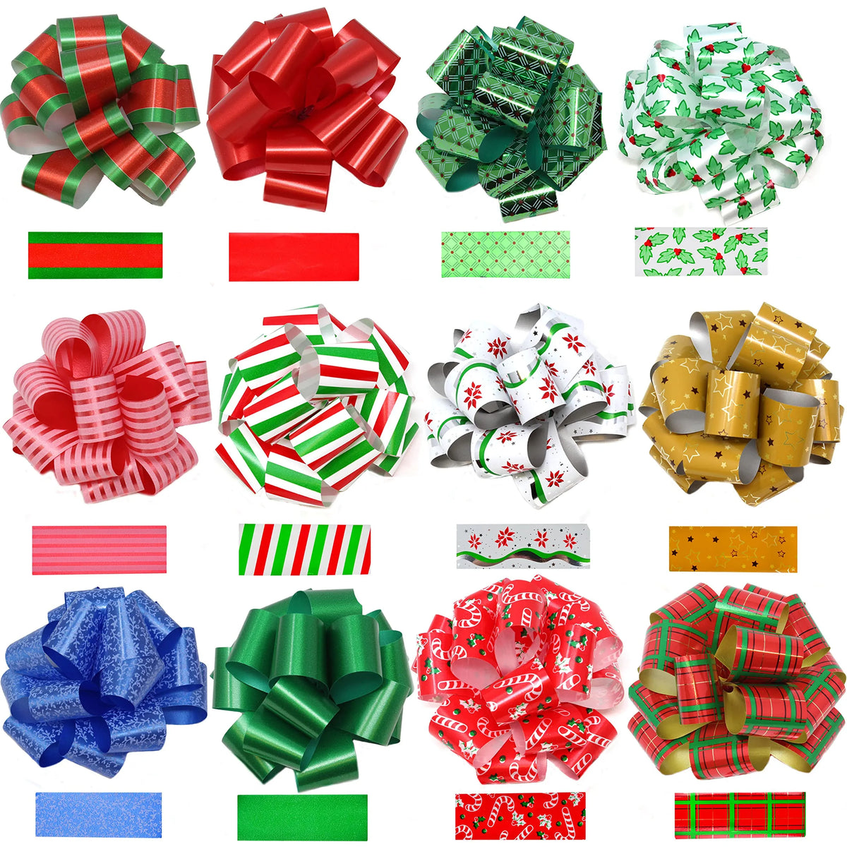 4.7-Inch Christmas Bows for Gift Wrapping, 24 Pack