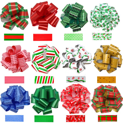4.7-Inch Christmas Bows for Gift Wrapping, 24 Pack