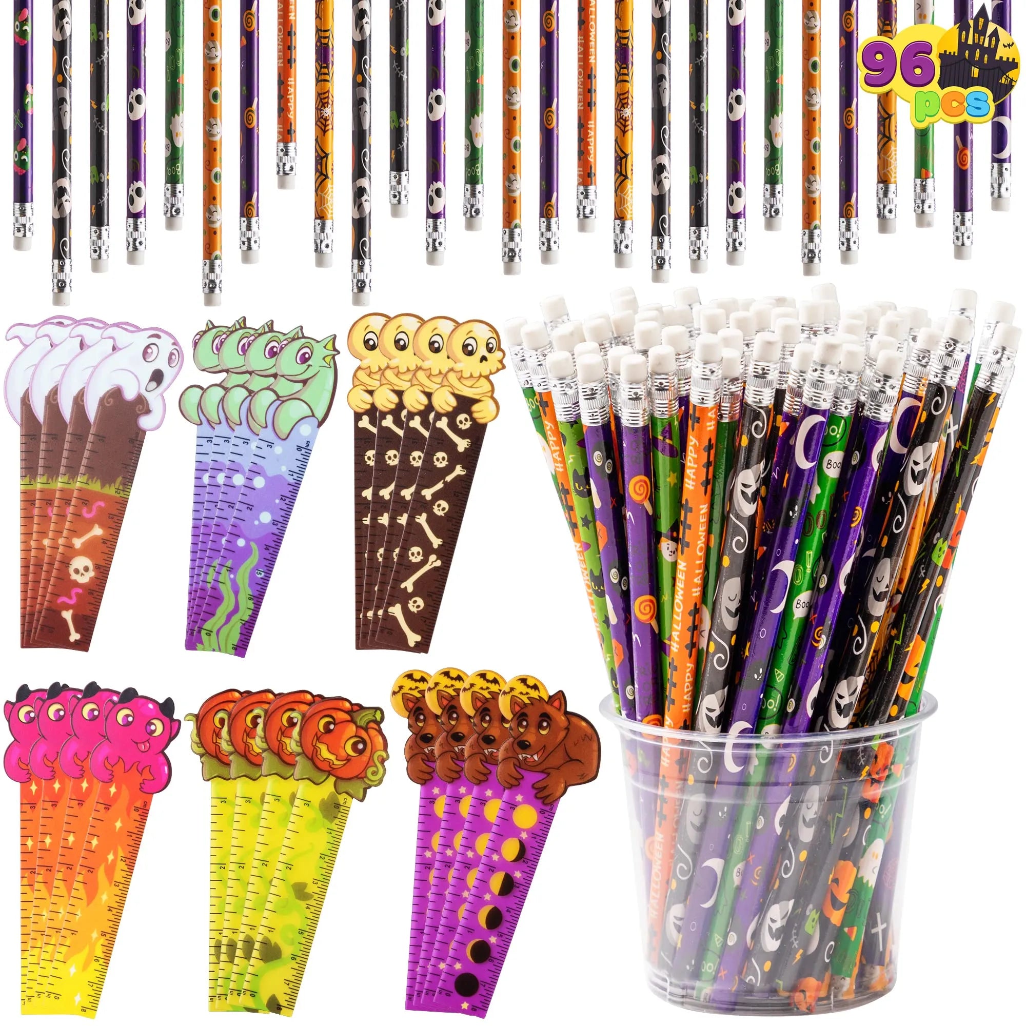 Halloween Pencil & Ruler Set (96-Piece)