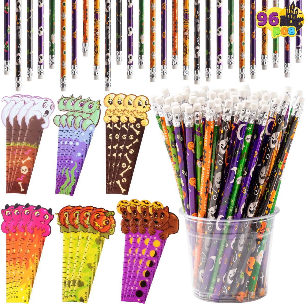 Halloween Pencil & Ruler Set (96-Piece)