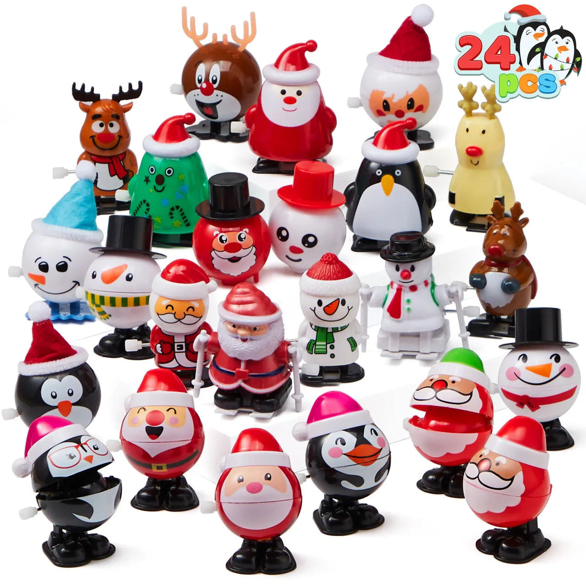 24 Pack Christmas Wind-Up Toys, Christmas Decorations and Gifts