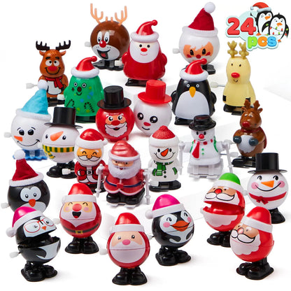 24 Pack Christmas Wind-Up Toys, Christmas Decorations and Gifts