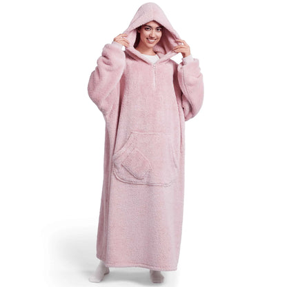 Adult Flannel Long Wearable Blanket - Pink