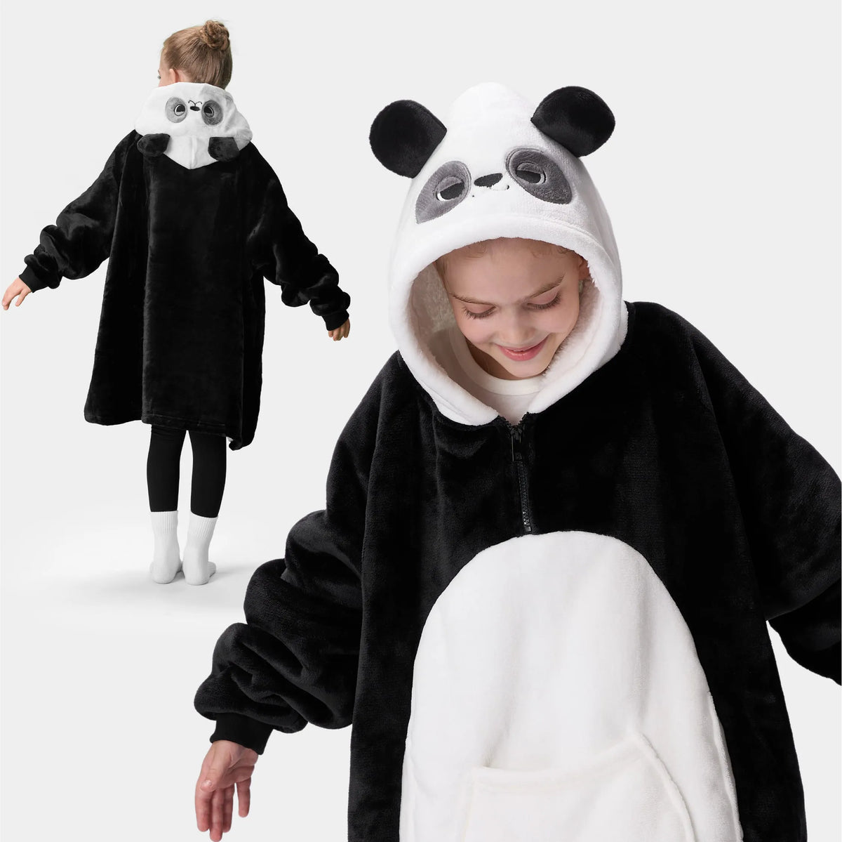 Kids' Sherpa Wearable Blanket - Panda Shape