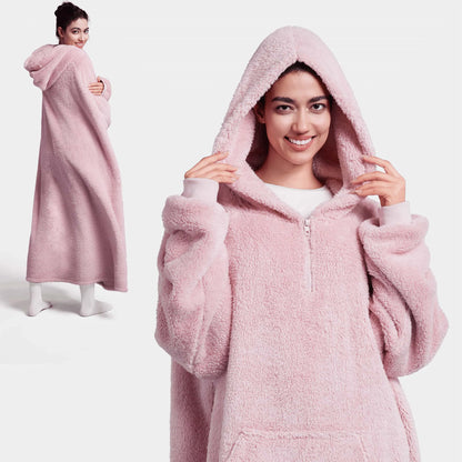 Adult Flannel Long Wearable Blanket - Pink