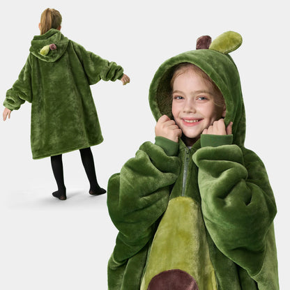 Kids' Avocado-Shaped Sherpa Wearable Blanket