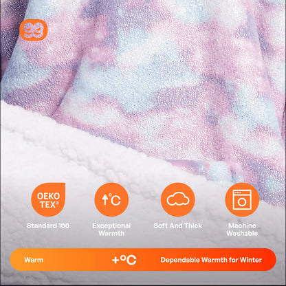 Kids' Sherpa Wearable Blanket - Unicorn Shape